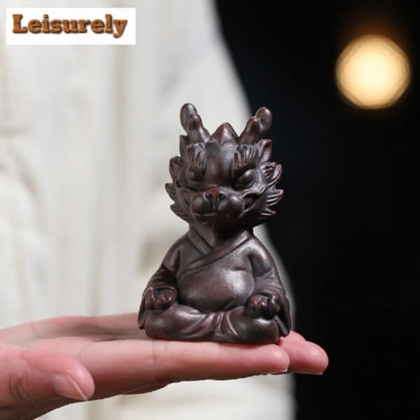 Handmade Yixing Purple Clay Dragon Tea Pet - Image 4