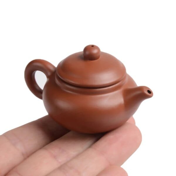 Purple Clay Mini Teapot Cute Tea Pet - Image 4