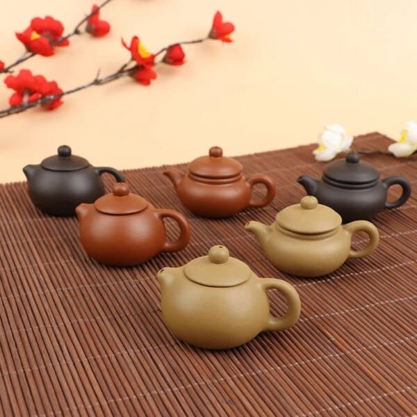 Purple Clay Mini Teapot Cute Tea Pet - Image 5