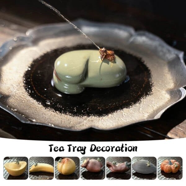 Purple Clay Spitting Frog Tea Pet Wiht Fruit Model