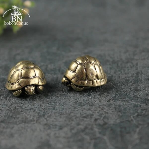 Ball Shape Turtle Tea Pet Antique Metal Brass - Image 4