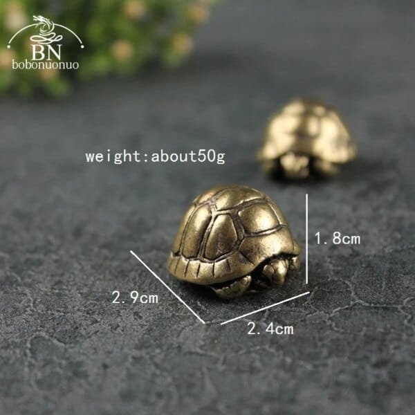 Ball Shape Turtle Tea Pet Antique Metal Brass - Image 2