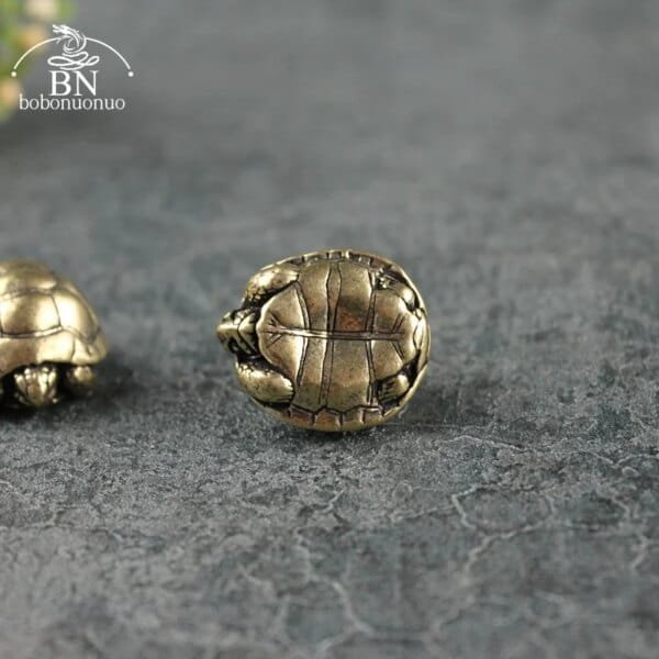 Ball Shape Turtle Tea Pet Antique Metal Brass - Image 3
