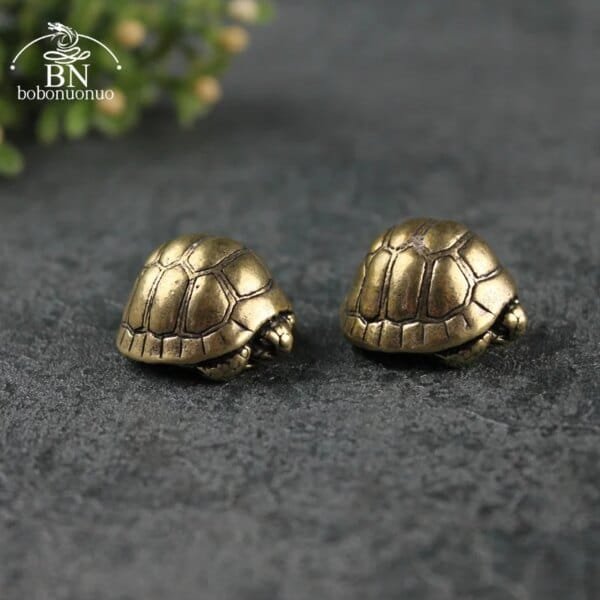 Ball Shape Turtle Tea Pet Antique Metal Brass - Image 6