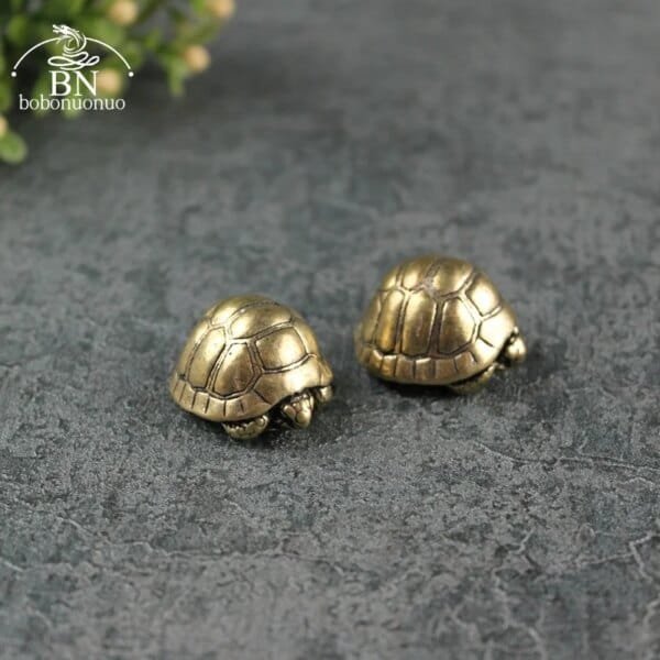 Ball Shape Turtle Tea Pet Antique Metal Brass - Image 5