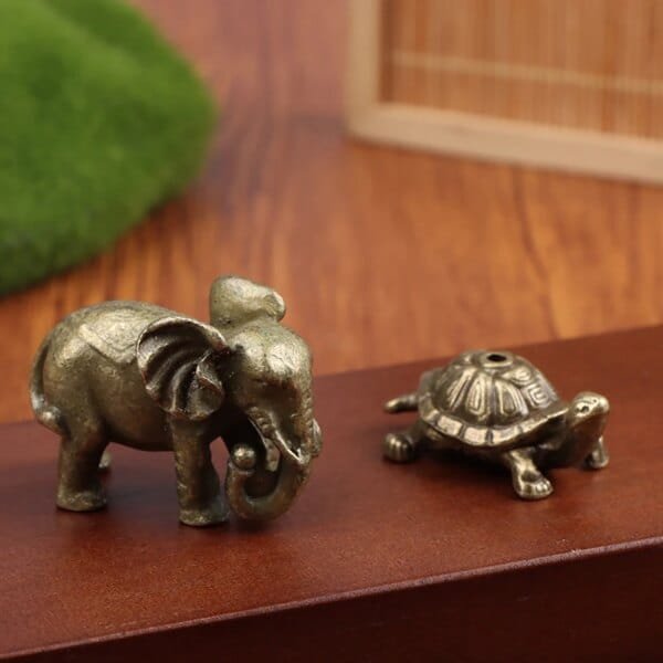 Elephant & Turtle & Dog Figurines Tea Pet Table Ornament - Image 4