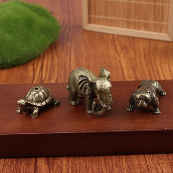 Elephant & Turtle & Dog Figurines Tea Pet Table Ornament - Image 2
