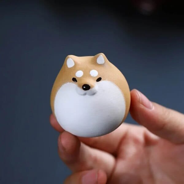 Purple Clay Chai Dog Tea Pet  Ornament - Image 2