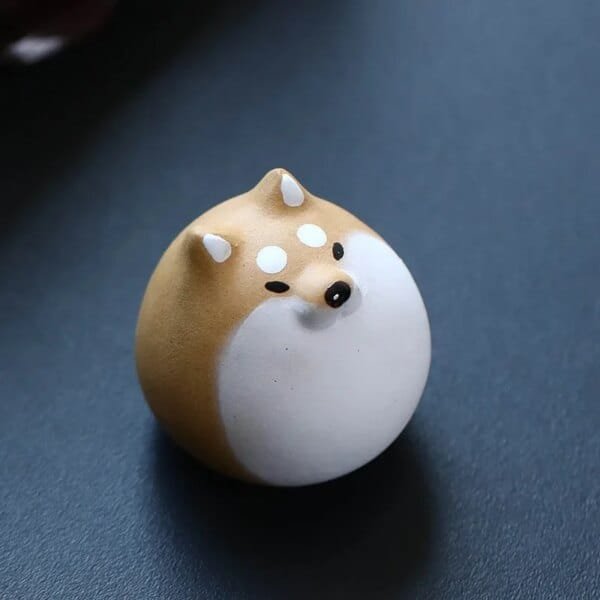 Purple Clay Chai Dog Tea Pet  Ornament - Image 6