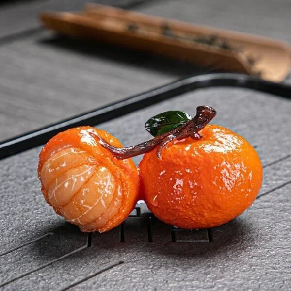 Chinese Resin Color Changing Tea Pet Lucky Orange Model - Image 4