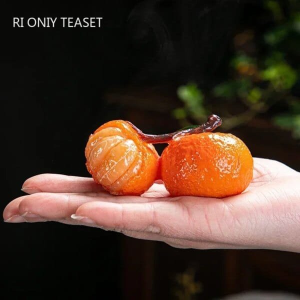 Chinese Resin Color Changing Tea Pet Lucky Orange Model