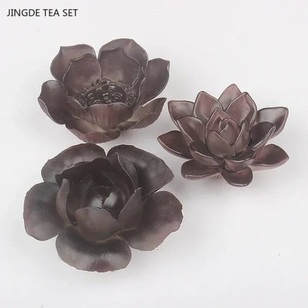 Chinese Ceramic Flower Color changing Tea Pet - Image 5