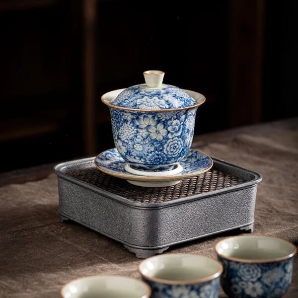 Retro Ru Kiln Tea Tureen Ceramic Sancai Cover Bowl Tea Maker Gaiwan Can Raise Kung Fu Teaware - Image 2