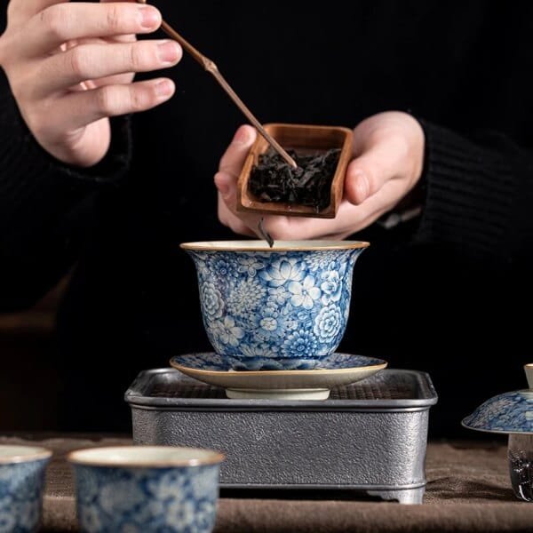 Retro Ru Kiln Tea Tureen Ceramic Sancai Cover Bowl Tea Maker Gaiwan Can Raise Kung Fu Teaware - Image 4