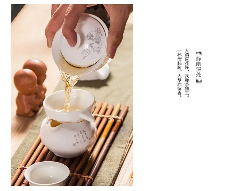 Elegant Chinese Traditional Gaiwan, Ceramic Teapot, Bowl with Lid, S/05 ER Kung Fu, Standard Tea Cup, Direct Shipping