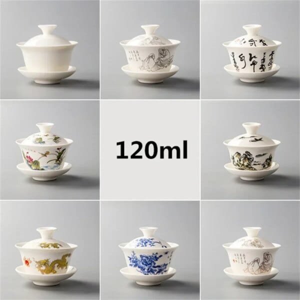 Elegant Chinese Traditional Gaiwan, Ceramic Teapot, Bowl with Lid, S/05 ER Kung Fu, Standard Tea Cup, Direct Shipping