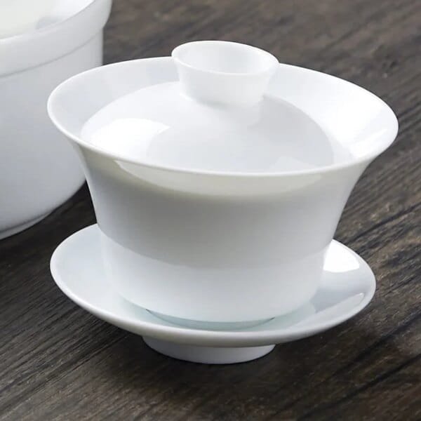 Chinese Traditions Gai Wan Tea Set Bone China Tea Sets Dehua Gaiwan Tea Porcelain Pot Set For Travel Beautiful And Easy Kettle - Image 5