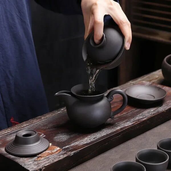 Purple Clay Chinese Kung Fu Tea Set Yixing Teapot Handmade Tea Pot Cup Zisha Gaiwan Tea Kettles Ceremony Drinkware Teaware Set - Image 4