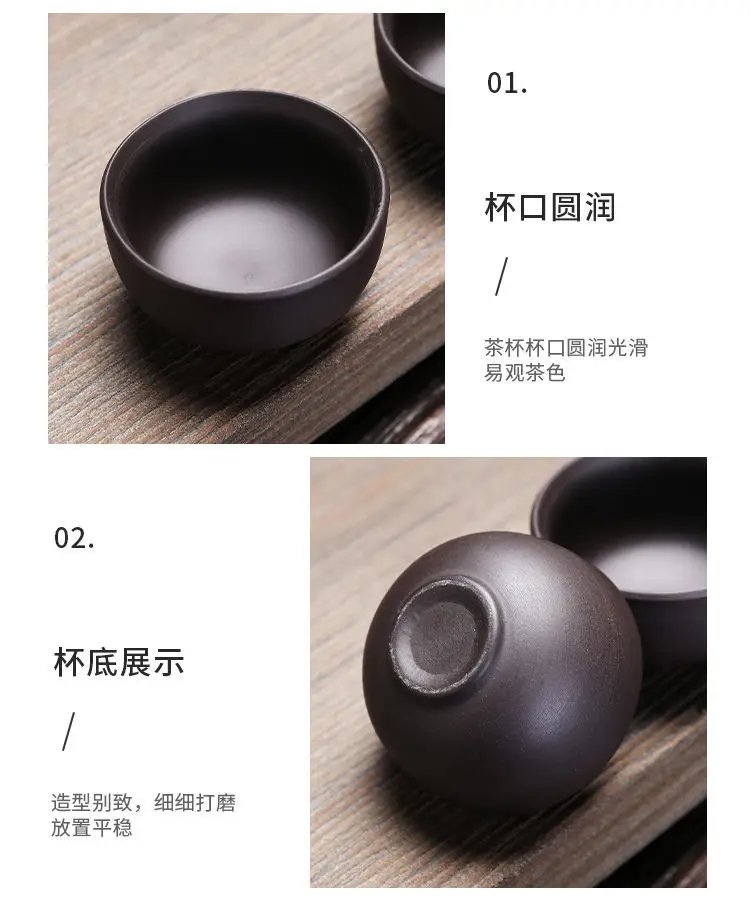 Purple Clay Chinese Kung Fu Tea Set Yixing Teapot Handmade Tea Pot Cup Zisha Gaiwan Tea Kettles Ceremony Drinkware Teaware Set