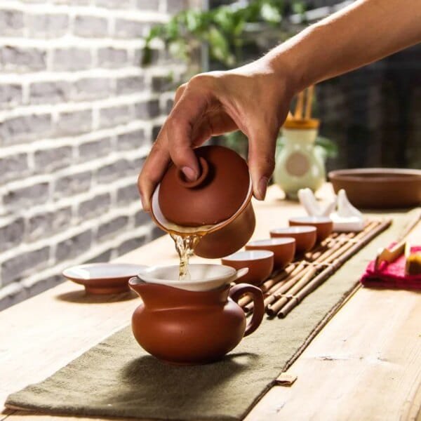 Purple Clay Gaiwan Teaset Elegant Gaiwan Chinese Tea Cup Teaware tureen lid bowl saucer tea brew tea cup - Image 6