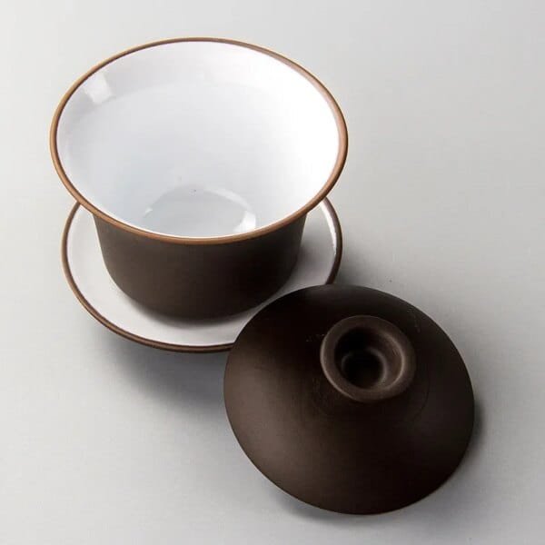 Purple Clay Gaiwan Teaset Elegant Gaiwan Chinese Tea Cup Teaware tureen lid bowl saucer tea brew tea cup - Image 3