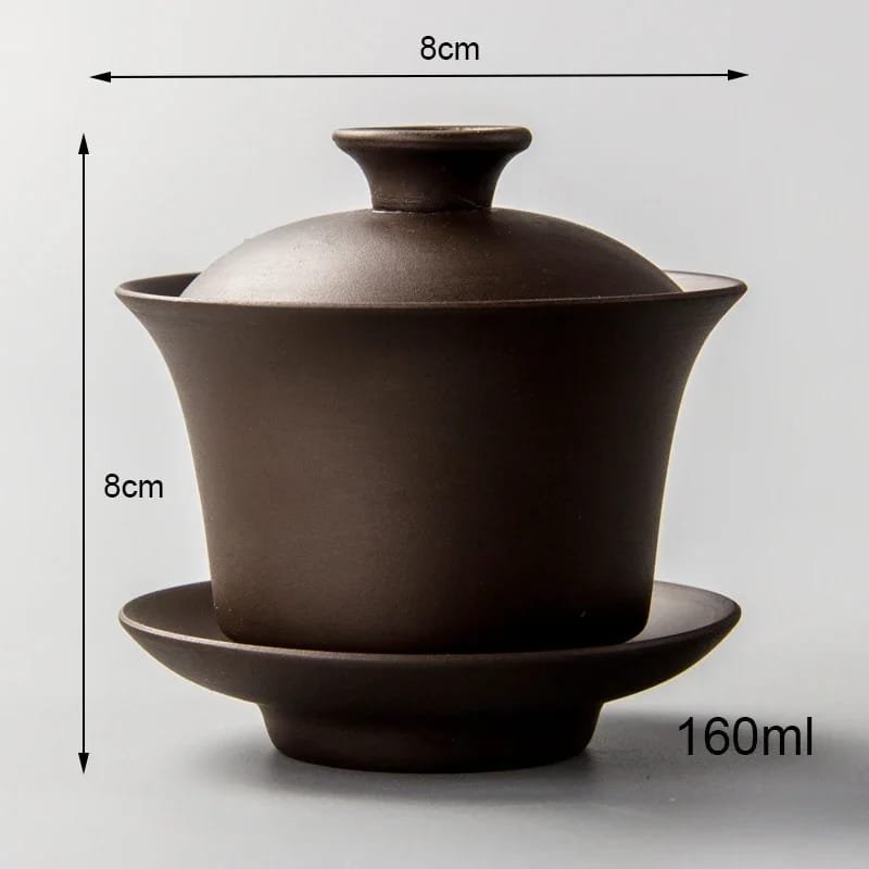 Purple Clay Gaiwan Teaset Elegant Gaiwan Chinese Tea Cup Teaware tureen lid bowl saucer tea brew tea cup Purple Clay Gaiwan Teaset Elegant Gaiwan Chinese Tea Cup Teaware tureen lid bowl saucer tea brew tea cup