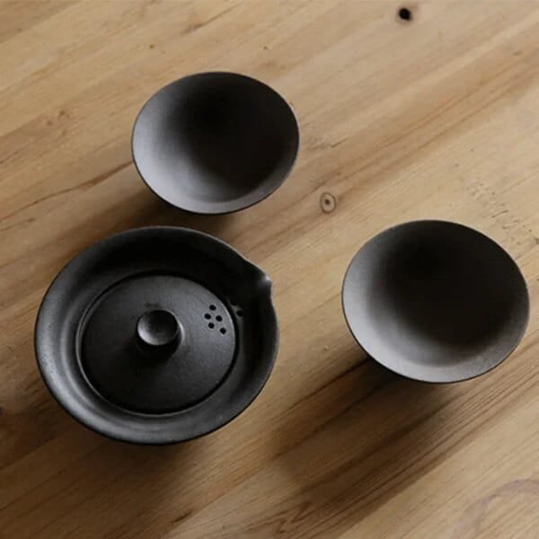 GaiWan Tea Cup Set Portable Japanese Travel Teaware Kong Fu Tea Cup 1 Pot 2 Cups Home Office Travel Vintage Drinkware Gaiwan - Image 4