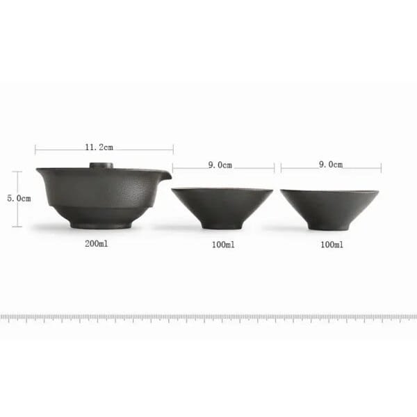 GaiWan Tea Cup Set Portable Japanese Travel Teaware Kong Fu Tea Cup 1 Pot 2 Cups Home Office Travel Vintage Drinkware Gaiwan - Image 6