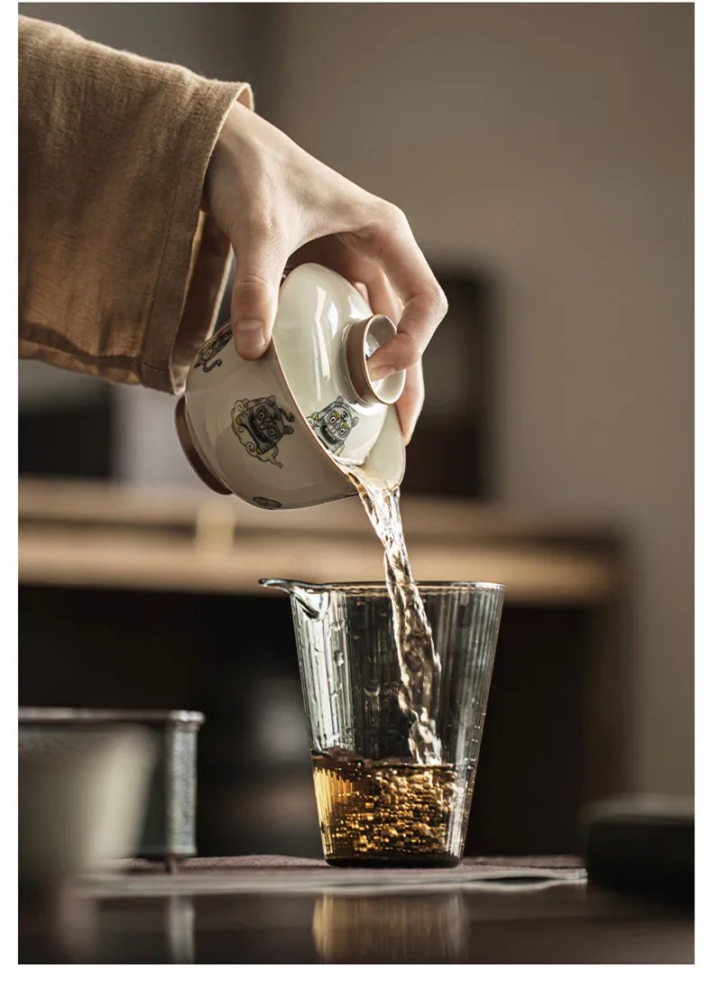 140ml Chinese Style Ceramics Gaiwan Teacup Handmade Tea Infuser Customize Porcelain Teaware Portable Tea Cups with Lid