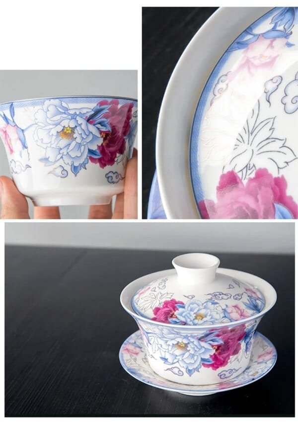 350ml Large Capacity Ceramics Gaiwan Porcelain Gaiwan Tea Cover Bowl Japanese Te Cup Soup Tureen Gai Wan Chinese Tea Cups Puer - Image 6