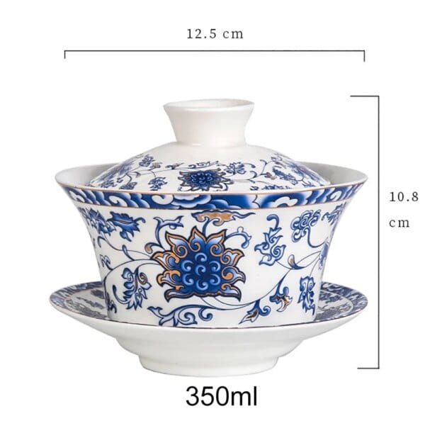 350ml Large Capacity Ceramics Gaiwan Porcelain Gaiwan Tea Cover Bowl Japanese Te Cup Soup Tureen Gai Wan Chinese Tea Cups Puer - Image 3