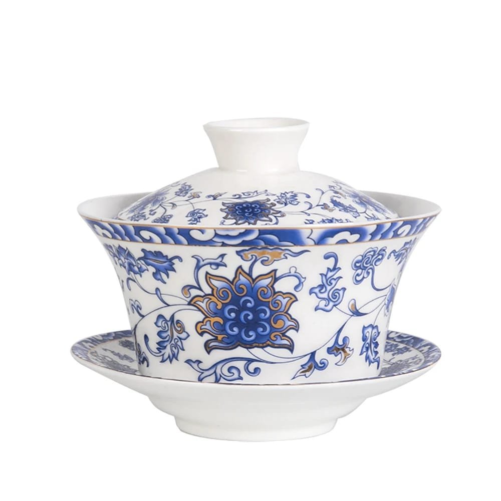 350ml Large Capacity Ceramics Gaiwan Porcelain Gaiwan Tea Cover Bowl Japanese Te Cup Soup Tureen Gai Wan Chinese Tea Cups Puer