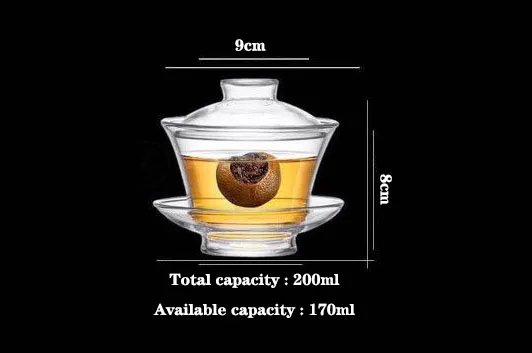 Glass Gaiwan High Quality Tea Set Heat Resistant Explosion Proof Single Tea Cover Bowl Small Teacup Milk Rose Flower Mug