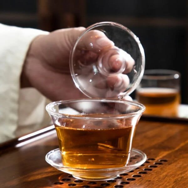 Glass Gaiwan High Quality Tea Set Heat Resistant Explosion Proof Single Tea Cover Bowl Small Teacup Milk Rose Flower Mug - Image 6