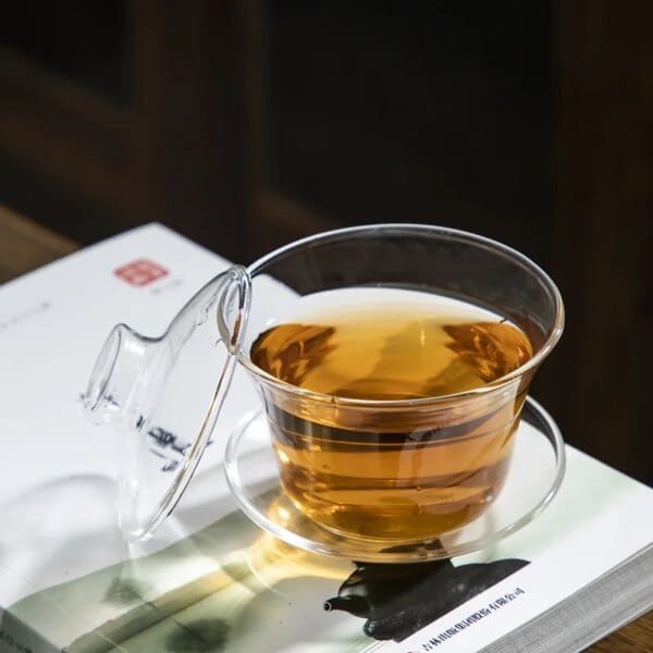 Glass Gaiwan High Quality Tea Set Heat Resistant Explosion Proof Single Tea Cover Bowl Small Teacup Milk Rose Flower Mug - Image 2