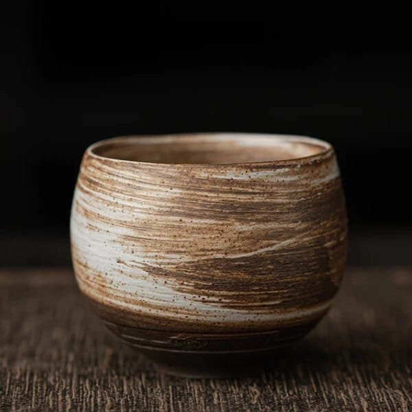 Japanese Handmade Rough Pottery Tea Cup Ceramic Kung Fu Tea Set Single Cup Antique Style Quiet Path Antique Craftsmanship Gift - Image 6
