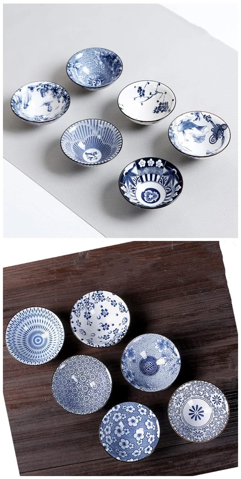 1 PCS Retro Blue and White Porcelain Cone Teacup Anti Scaling Hand-Painted Ceramic Tea Bowl Travel Meditation Cups Tea set
