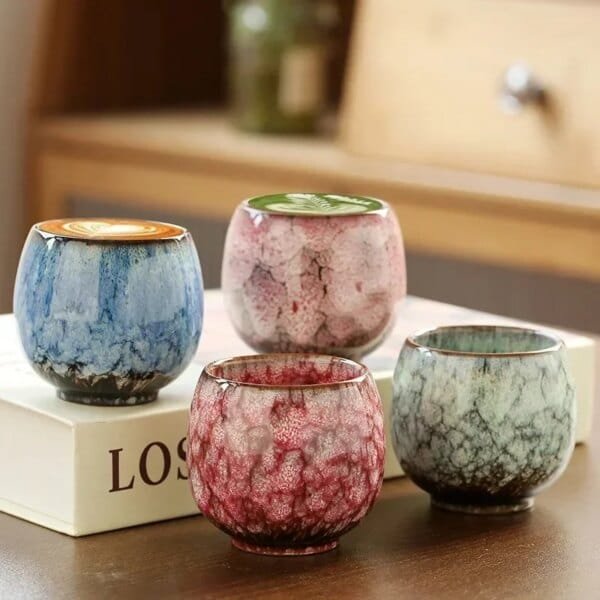 1pcs/2pcs/4pcs Kiln Change China Ceramic Tea Cup Porcelain Kung Fu Cups Set Pottery Drinkware Tableware Wholesale Egg Style - Image 2