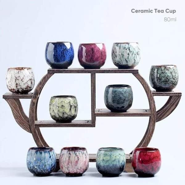 1pcs/2pcs/4pcs Kiln Change China Ceramic Tea Cup Porcelain Kung Fu Cups Set Pottery Drinkware Tableware Wholesale Egg Style