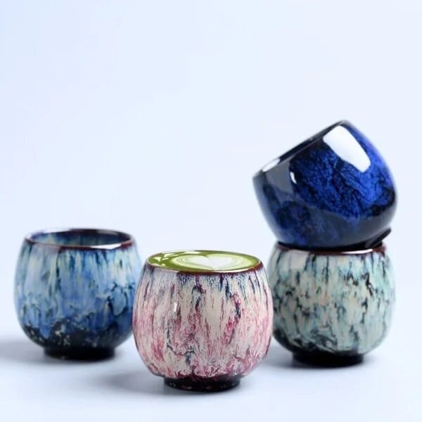 1pcs/2pcs/4pcs Kiln Change China Ceramic Tea Cup Porcelain Kung Fu Cups Set Pottery Drinkware Tableware Wholesale Egg Style - Image 3