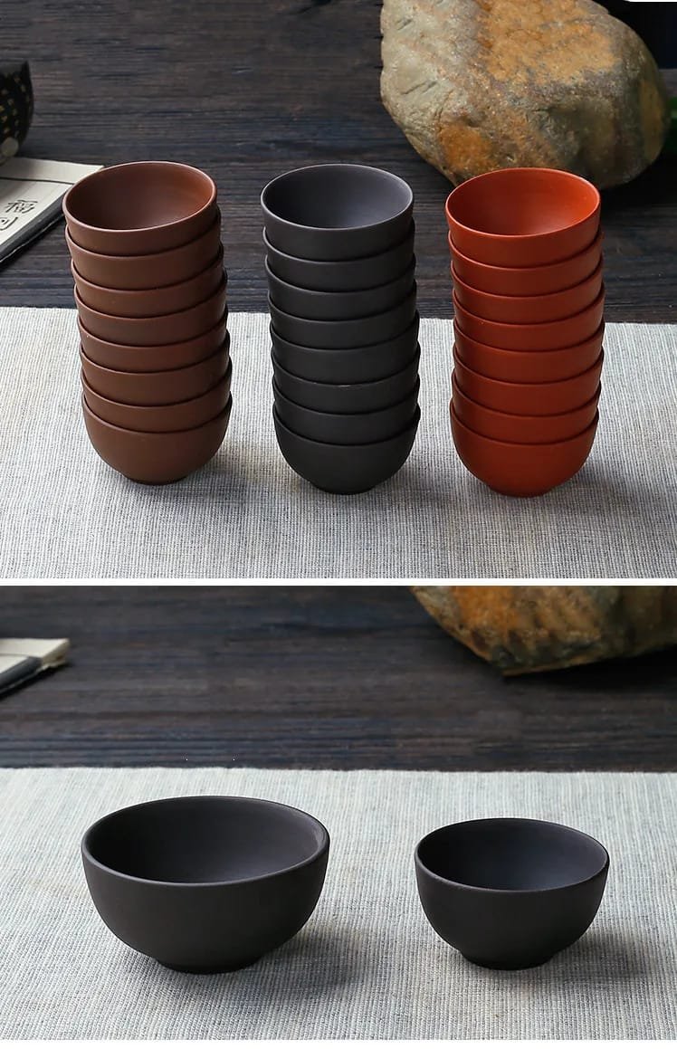 8 Pcs/set Yixing Handmade Purple Clay Teacup Authentic Dahongpao Tea Bowl Travel Portable Pu'er Master Cup Chinese Zisha Tea Set