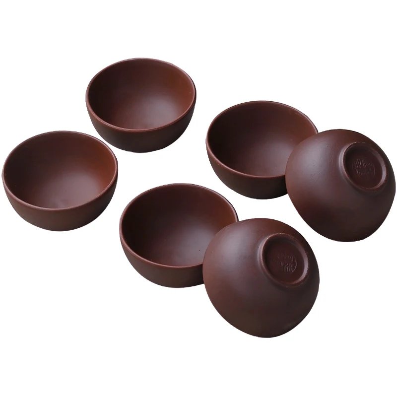 8 Pcs/set Yixing Handmade Purple Clay Teacup Authentic Dahongpao Tea Bowl Travel Portable Pu'er Master Cup Chinese Zisha Tea Set