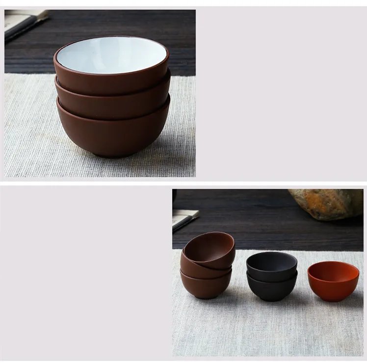 8 Pcs/set Yixing Handmade Purple Clay Teacup Authentic Dahongpao Tea Bowl Travel Portable Pu'er Master Cup Chinese Zisha Tea Set