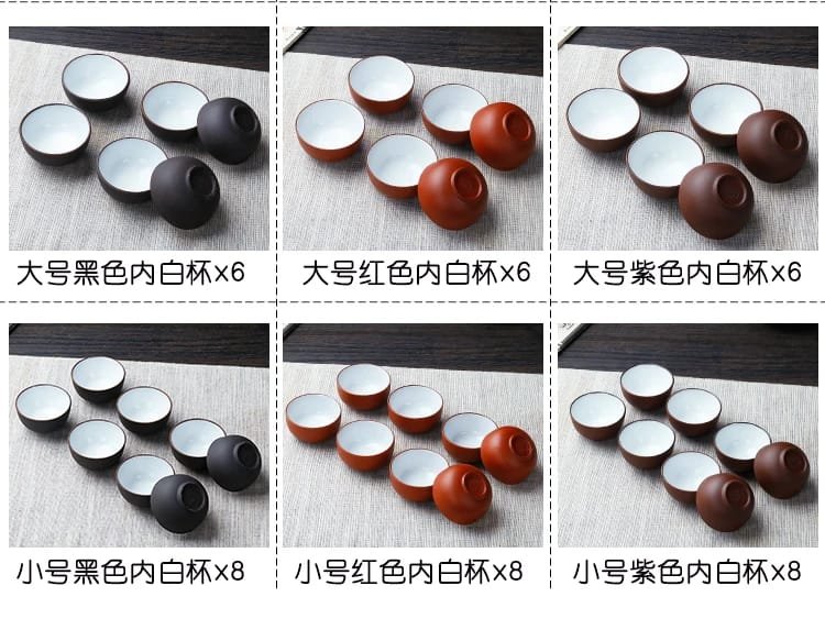 8 Pcs/set Yixing Handmade Purple Clay Teacup Authentic Dahongpao Tea Bowl Travel Portable Pu'er Master Cup Chinese Zisha Tea Set