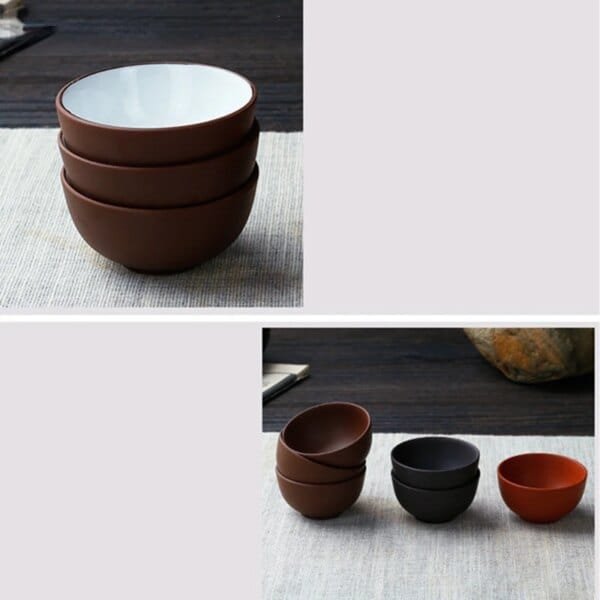 8 Pcs/set Yixing Handmade Purple Clay Teacup Authentic Dahongpao Tea Bowl Travel Portable Pu'er Master Cup Chinese Zisha Tea Set - Image 6