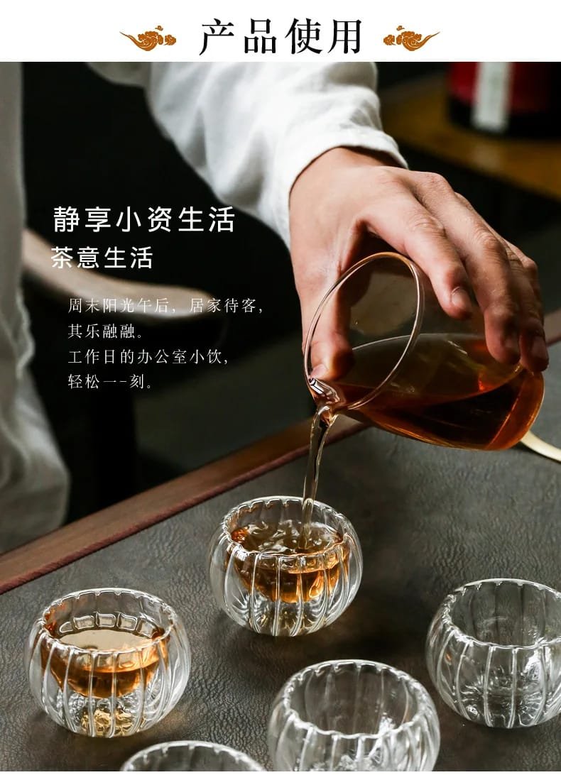 Small Mini Heat Resistant 50 ml Double Wall Transparent Borosilicate Glass Espresso Coffee Hot Gong Fu Kongfu Tea Cup Mug Set