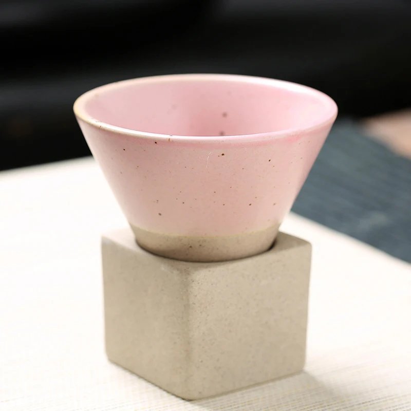 Vintage Ceramic Mug Japanese Coarse Pottery Afternoon Tea Cups Creative Tapered Funnel Coffee Cup Home Kitchen Drinking Utensils