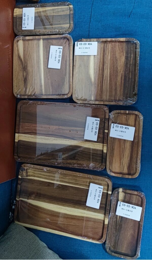 Rectangle Wooden Tea Tray Serving Table Plate Snacks Food Storage Dish for Hotel Home - Image 5