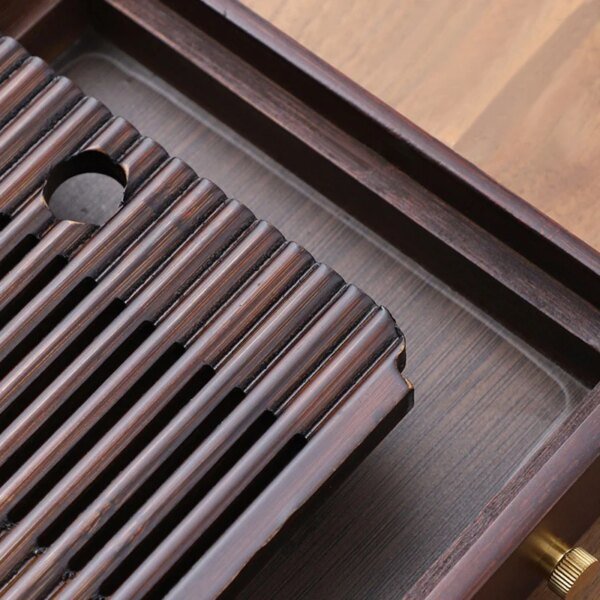 GIANXI Chinese Natural Bamboo Tea Tray Water Storage Kung Fu Tea Set Simple Rectangular Tea Board Tea Storage Tray - Image 5
