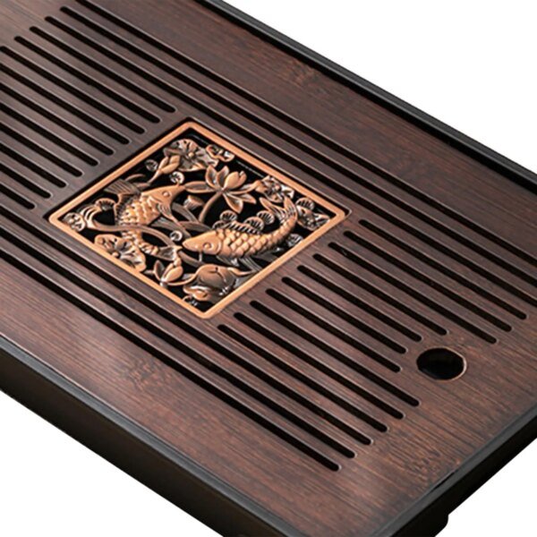 Bamboo Tea Tray with Water Storage, Simple, Tea Set Accessory Kungfu Tea Table, Drainage for Household Office Home - Image 4